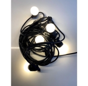 Set Lichtsnoer 10m + 20 LED lampen / Melk wit (mat)